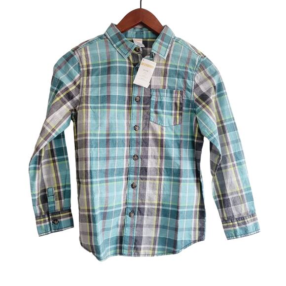 New Gymboree 7/8 plaid button down - Picture 1 of 3